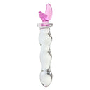 Dildo, masturbador y tapón anal de cristal con cuentas para tirar