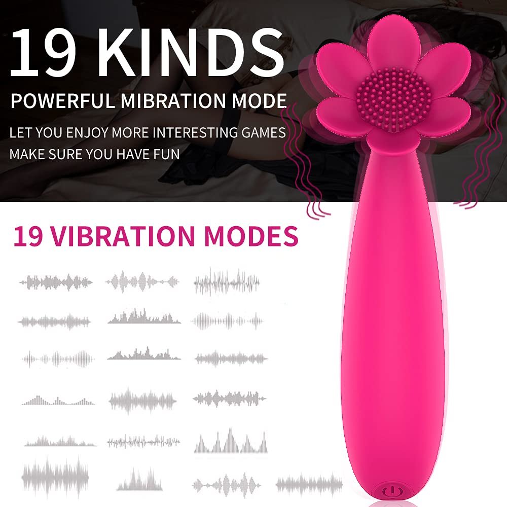 19 Vibration Flower Red Vibrator Waterproof Rechargeable Sex Toy