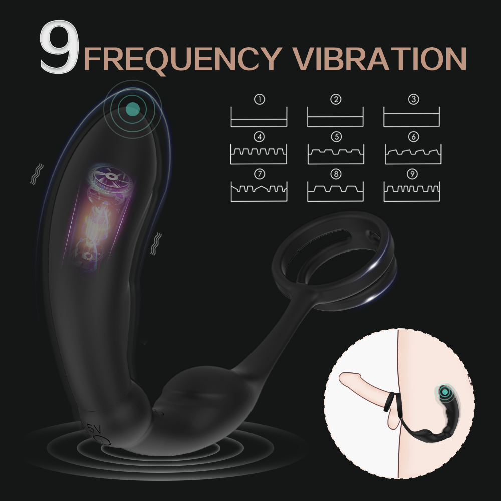 9 Frequency Prostate Massage Penis Anal Plug