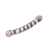 Crystal Glass Dildo Red And Blue Texture Anal Plug