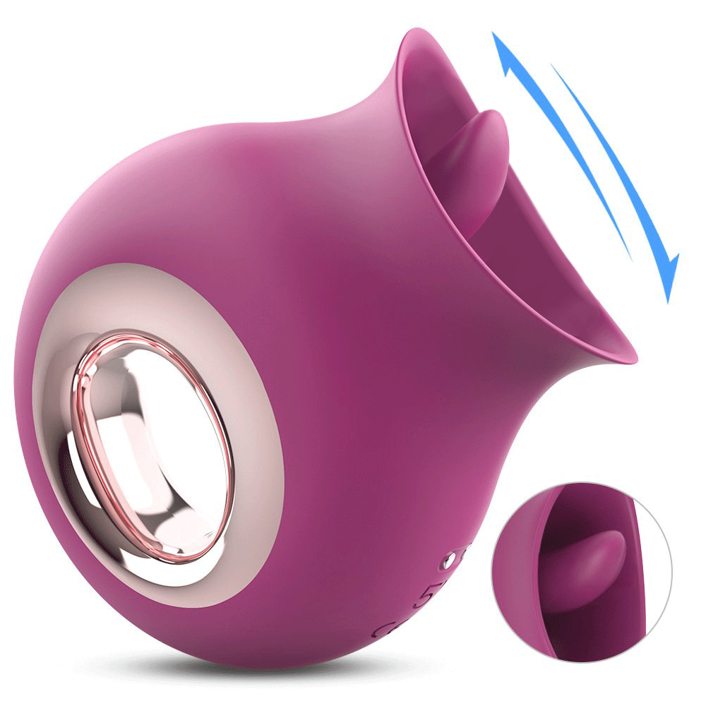 9 Vibrating & Sucking Tongue Vibrator Waterproof Rose Toy for Women