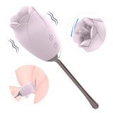 Rose Stick Vibrator Double Stimulation with Tongue Vibrator