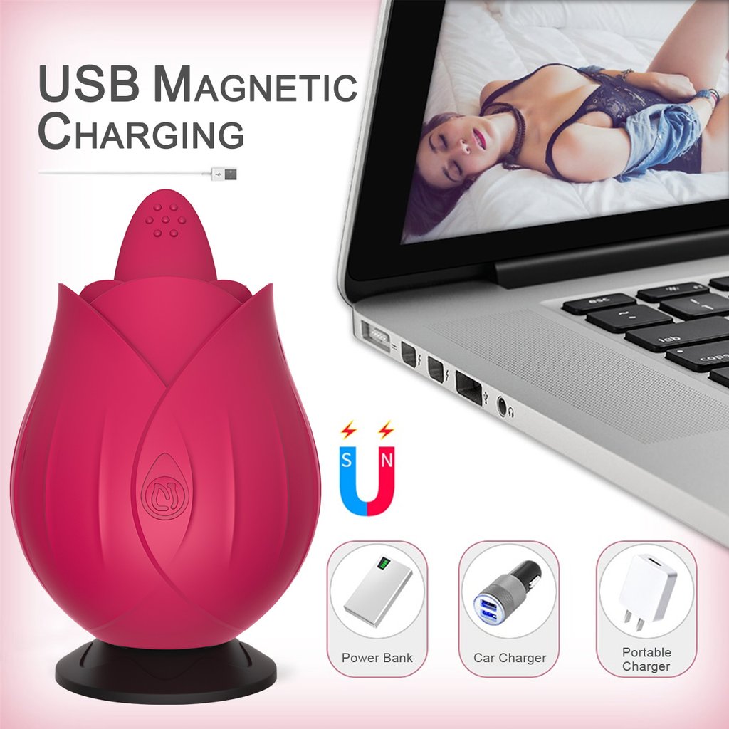 Vibrating Tongue Rose Vibrator Clitoral Stimulation Female Masturbator